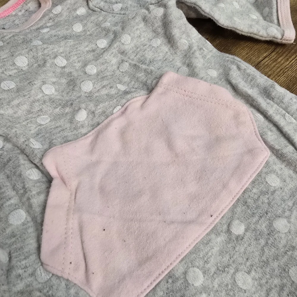 Carter's Girls Size 3-6 Months Pink and Gray Footed One Pieces Pajama Lot Of 4